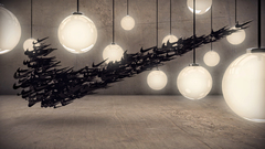 Lights Nike logos wooden