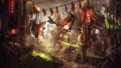 Lights yard spacecraft concept art Banners junk artwork power 