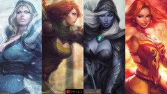 Lina inverse Dota 2 artwork lina windrunner drow ranger crystal 