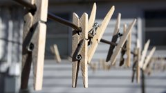 Line wooden clothespins clothes high Resolution