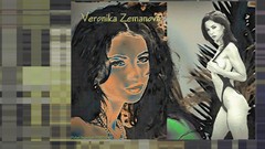 Lingerie brunettes models artwork boobs huge boobs Veronica 