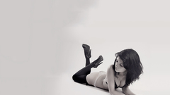 Lingerie brunettes woman stockings