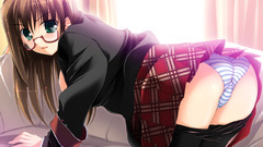 Lingerie panties glasses upskirt