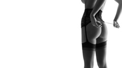 Lingerie stockings indoors ass