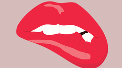 Lips biting vector Art