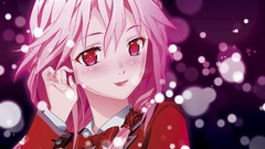 Lips red eyes faces schoolgirls bows blush pink hair long hair 