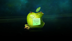 Logo apple wallpaper green