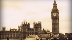 London England old Big Ben United Kingdom Taxi roads vintage 
