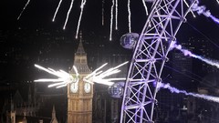 London new year Big Ben London Eye