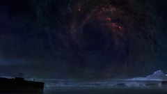 Lonely island skies outer space