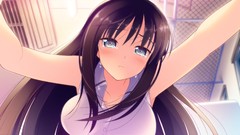 Long hair anime girls blue eyes brunettes crying game cg 