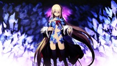 Long hair anime girls blue eyes presents thigh highs Guilty 