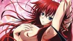 Long hair anime girls blue eyes redheads boobs gremory rias 