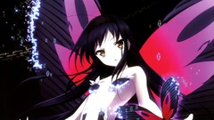 Long hair anime girls brown eyes accel world black hair artwork 