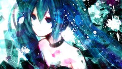 Long hair anime girls hatsune miku vocaloid twintails aqua hair 