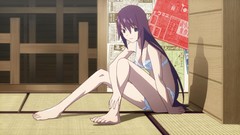 Long hair anime girls lingerie bakemonogatari senjougahara 