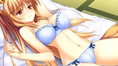 Long hair anime girls lingerie brown eyes animal ears otomimi 