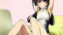 Long hair anime girls panties bodysuits Kyoukai Senjou no 