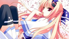 Long hair anime girls purple eyes Sakura Strasse