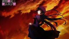 Long hair anime girls school uniforms purple hair purple eyes 