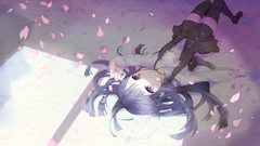 Long hair inu x boku ss purple hair purple eyes thigh highs 