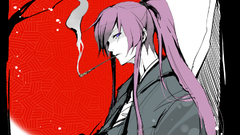 Long hair purple hair