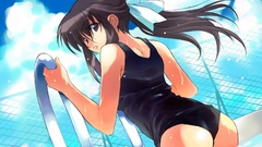 Long hair swimsuits swimming