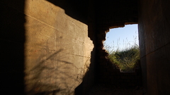 Looking out of bunker