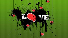 love artwork green background paint splatter Heart (Design)