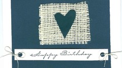 Love card Navy burlap