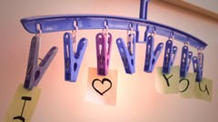 Love clothespin stickers marker