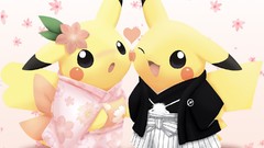 Love Flowers Pikachu Hearts