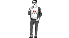 Love glasses white background Jumper hipster Adolf Hitler men 