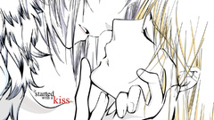 Love kissing couple line