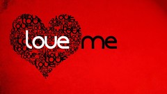Love Typography Hearts red background love me Simple Background
