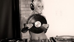 Lp record DJ pierced