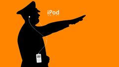 Mac orange ipod silhouettes