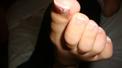 Macro feet close-up French pedicure