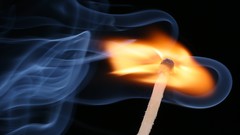 Macro fire smoke match stick Wood lit flue