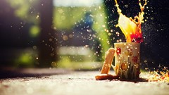 Macro food Objects cups spilling