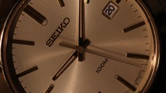 Macro gold white time watch seiko