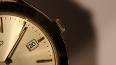 Macro gold white time watch seiko