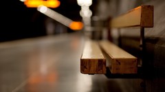Macro lights bench underground sweden blurred stockholm