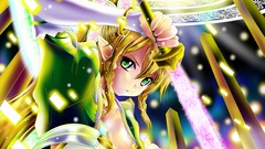 Magic Anime Swords blondes anime girls green eyes sword art 