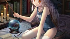 Magic Anime wand witches school swimsuits