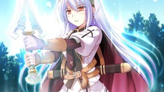 Magic weapons blush long hair anime girls chelsea shukufuku no 