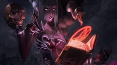 Magic woman Books skulls necromancer artwork necromancy