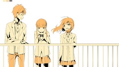 Male anime girls school uniforms short hair black hair 