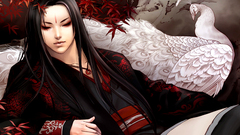 Manga anime boys Anime fantasy art Fantasy Men dark hair Birds