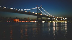 Manhattan Bridges bokeh new york city out of focus